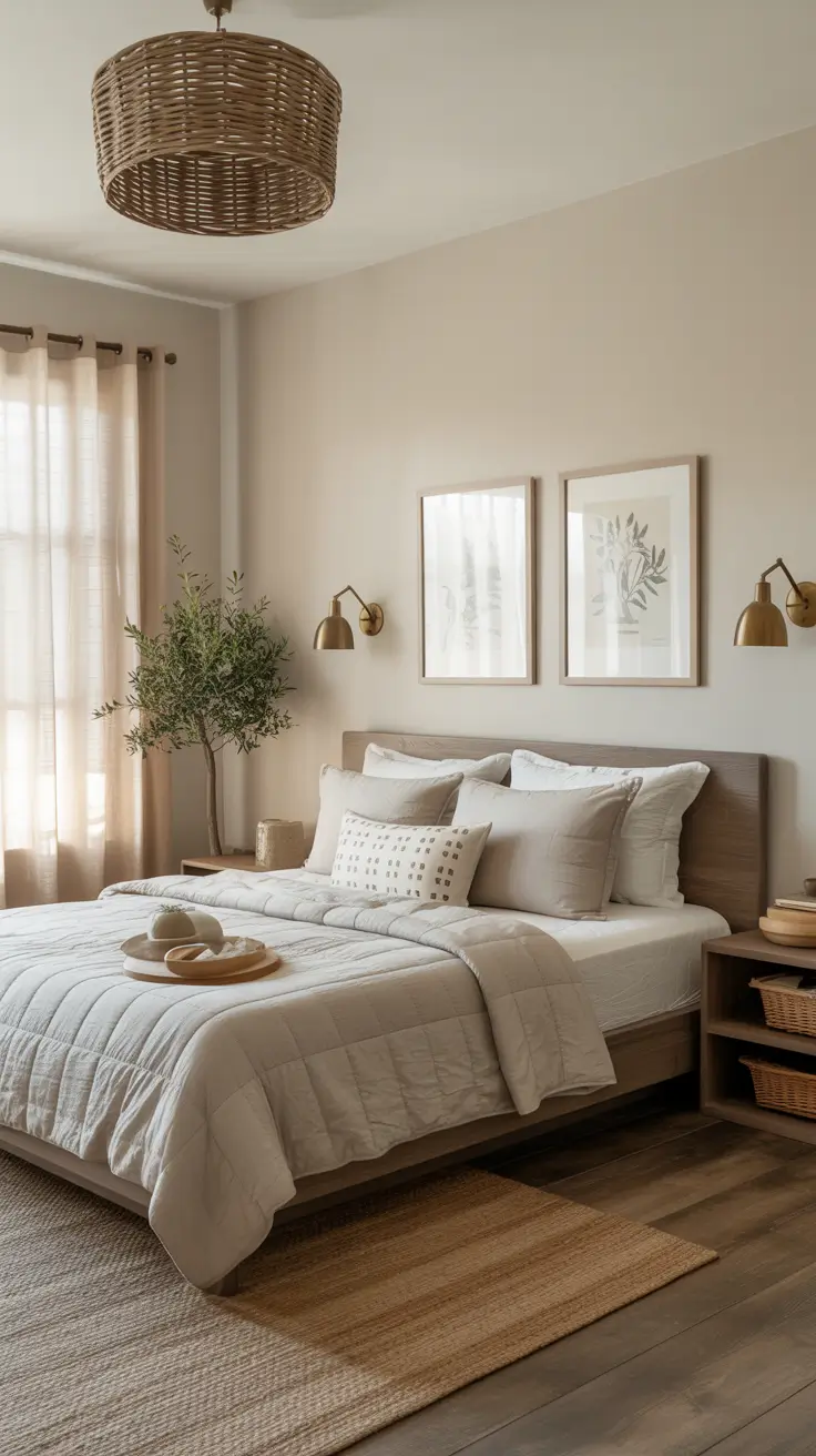 29 Neutrals Bedroom Ideas 2026 – Cozy, Earthy, and Moody Designs With Grey Bed and Black Accents