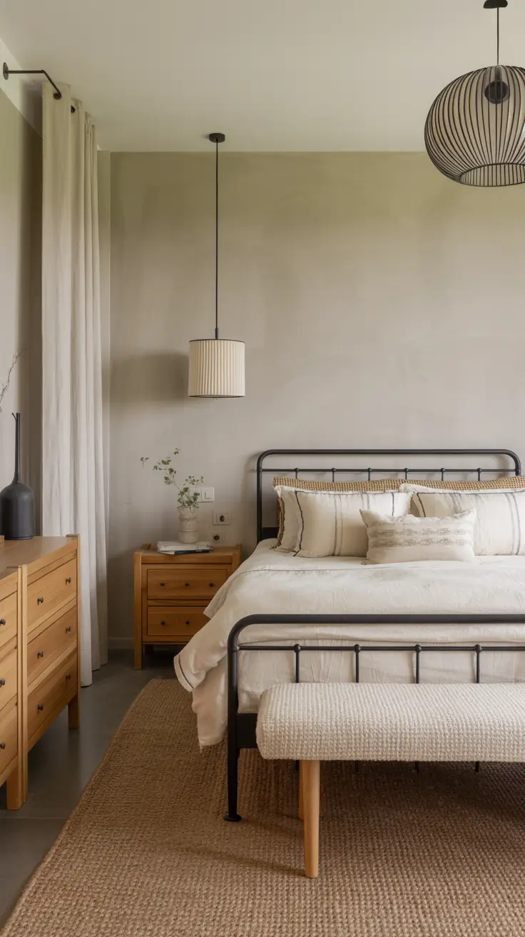 29 Neutrals Bedroom Ideas 2026 – Cozy, Earthy, and Moody Designs With Grey Bed and Black Accents