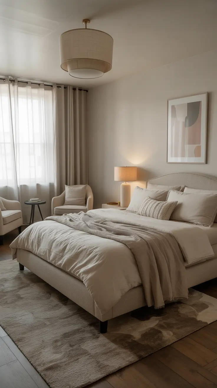 29 Neutrals Bedroom Ideas 2026 – Cozy, Earthy, and Moody Designs With Grey Bed and Black Accents