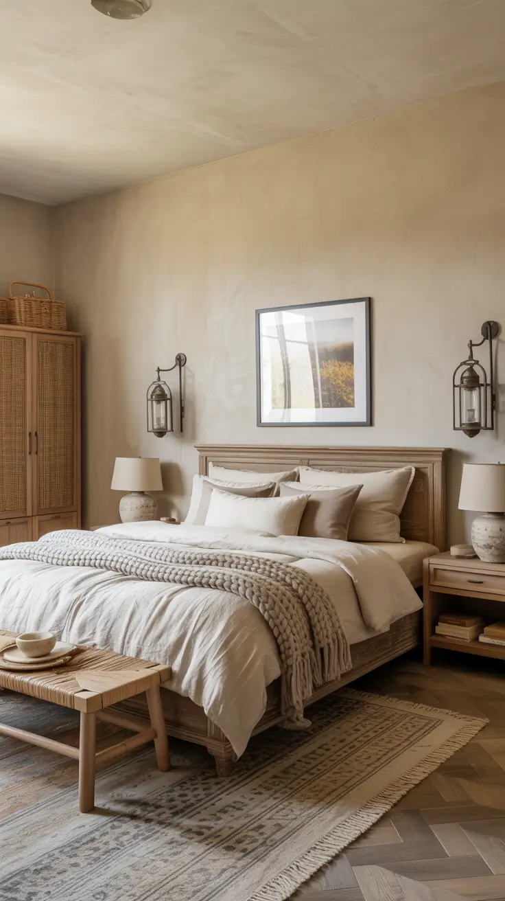 29 Neutrals Bedroom Ideas 2026 – Cozy, Earthy, and Moody Designs With Grey Bed and Black Accents