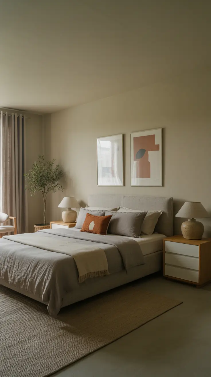 29 Neutrals Bedroom Ideas 2026 – Cozy, Earthy, and Moody Designs With Grey Bed and Black Accents