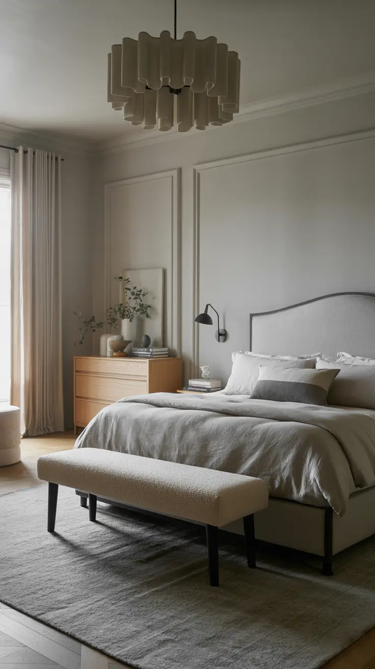 29 Neutrals Bedroom Ideas 2026 – Cozy, Earthy, and Moody Designs With Grey Bed and Black Accents