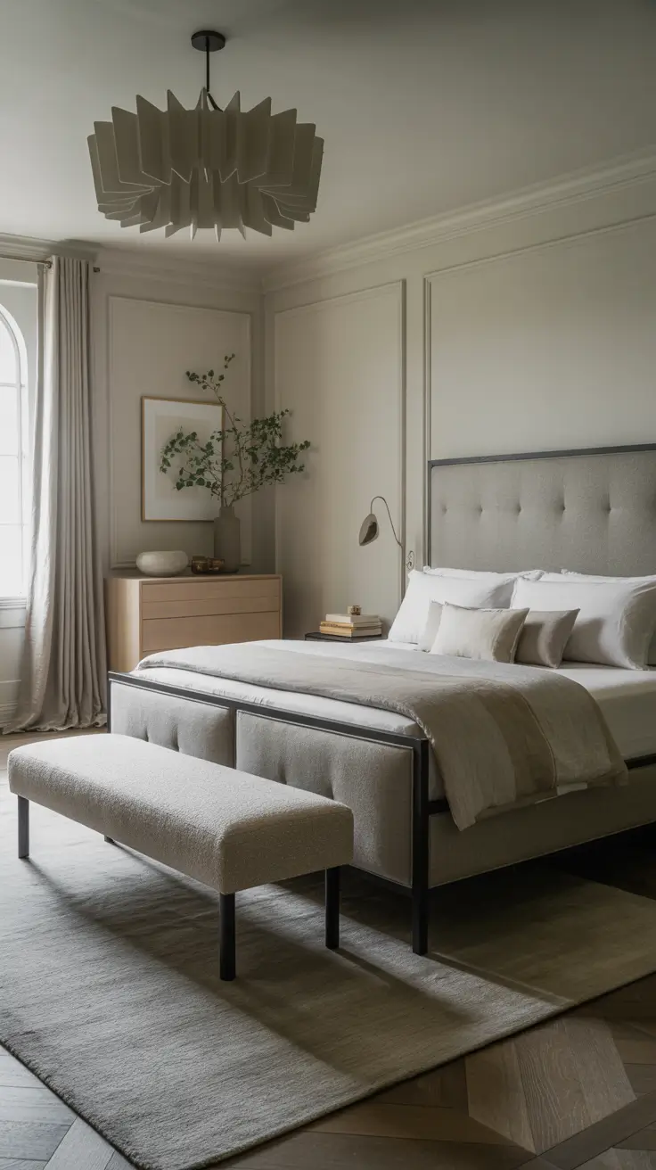 29 Neutrals Bedroom Ideas 2026 – Cozy, Earthy, and Moody Designs With Grey Bed and Black Accents