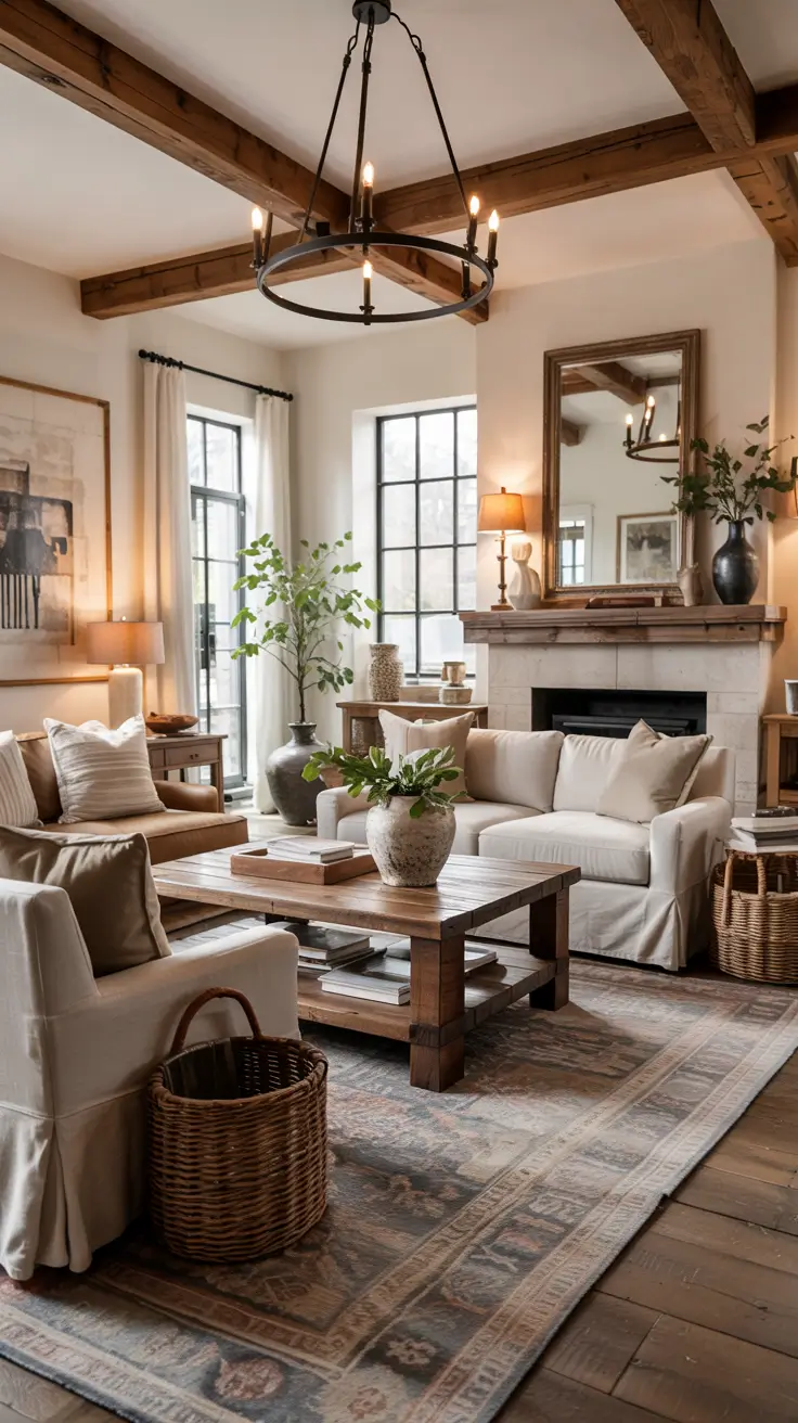35 Farmhouse Living Room Ideas 2026 For Cozy Modern And Rustic Homes