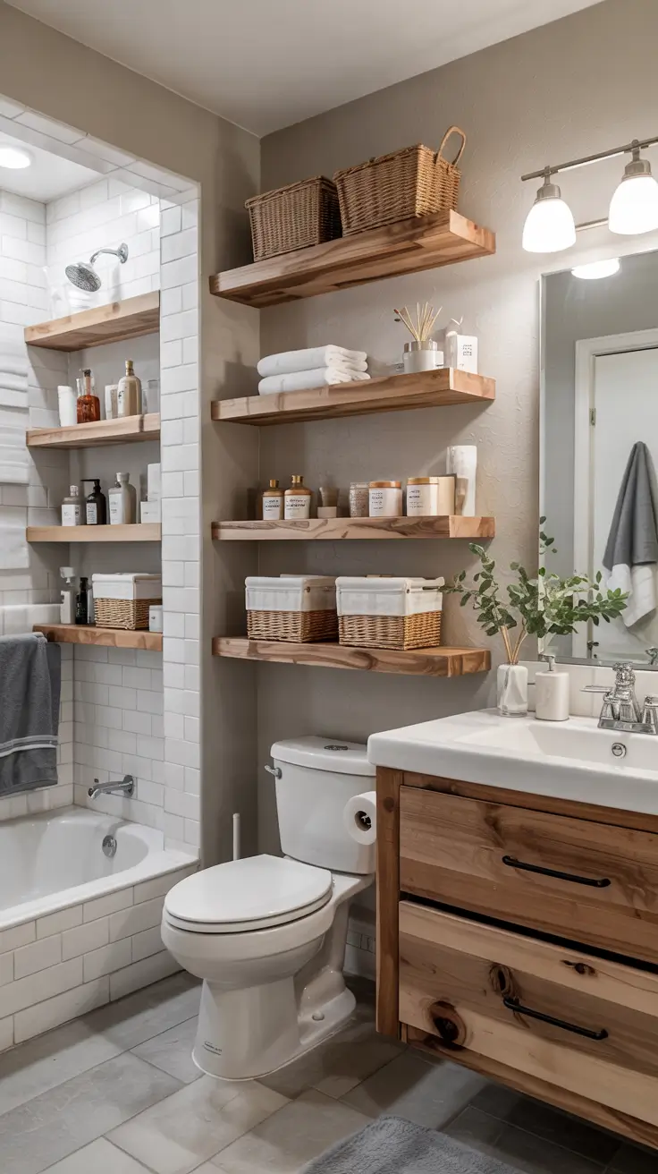 31 Bathroom Shelves Ideas 2026 for Creative Wall Storage and Modern Bathrooms