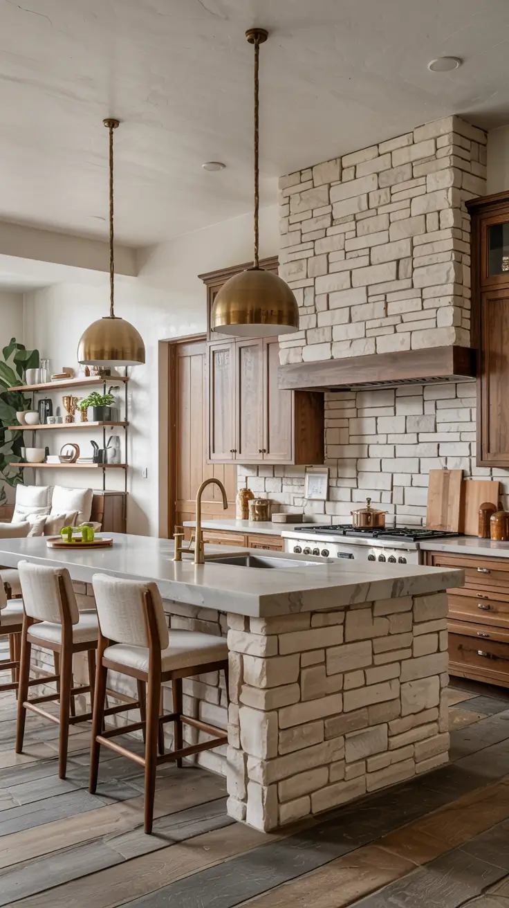 15 Stone Wall Kitchen Ideas 2026 For Farmhouse And Rustic Style Inspiration