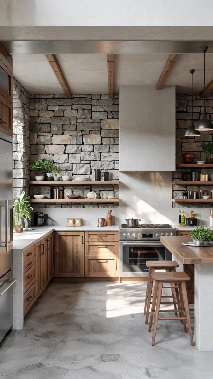 15 Stone Wall Kitchen Ideas 2026 For Farmhouse And Rustic Style Inspiration