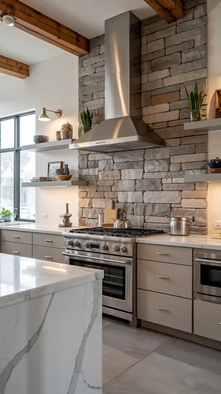 15 Stone Wall Kitchen Ideas 2026 For Farmhouse And Rustic Style Inspiration